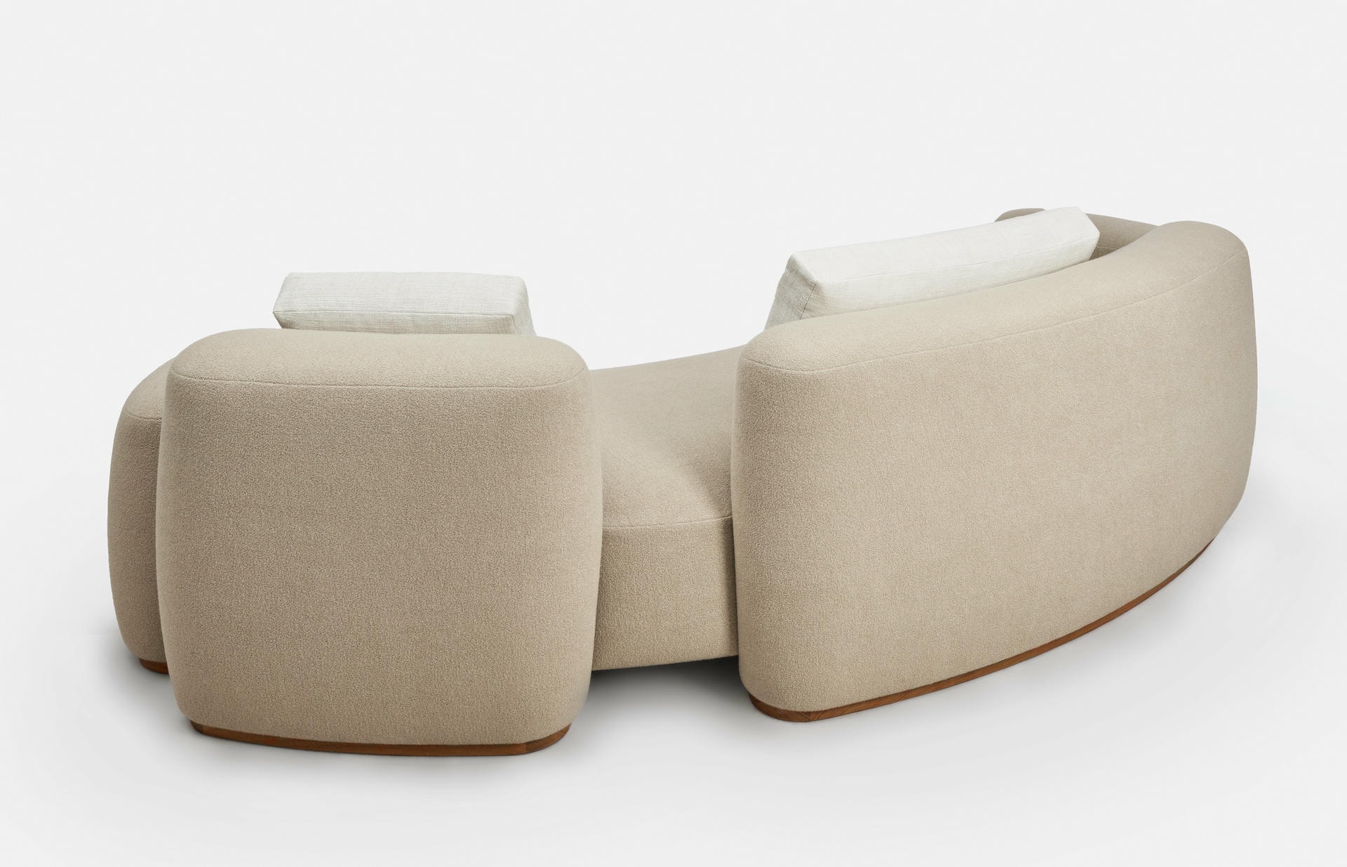 Beige Baba Sofa by Gisbert Poppler Upholstered Teak Frame Germany 5
