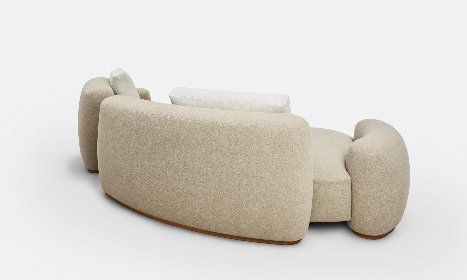 Beige Baba Sofa by Gisbert Poppler Upholstered Teak Frame Germany 7