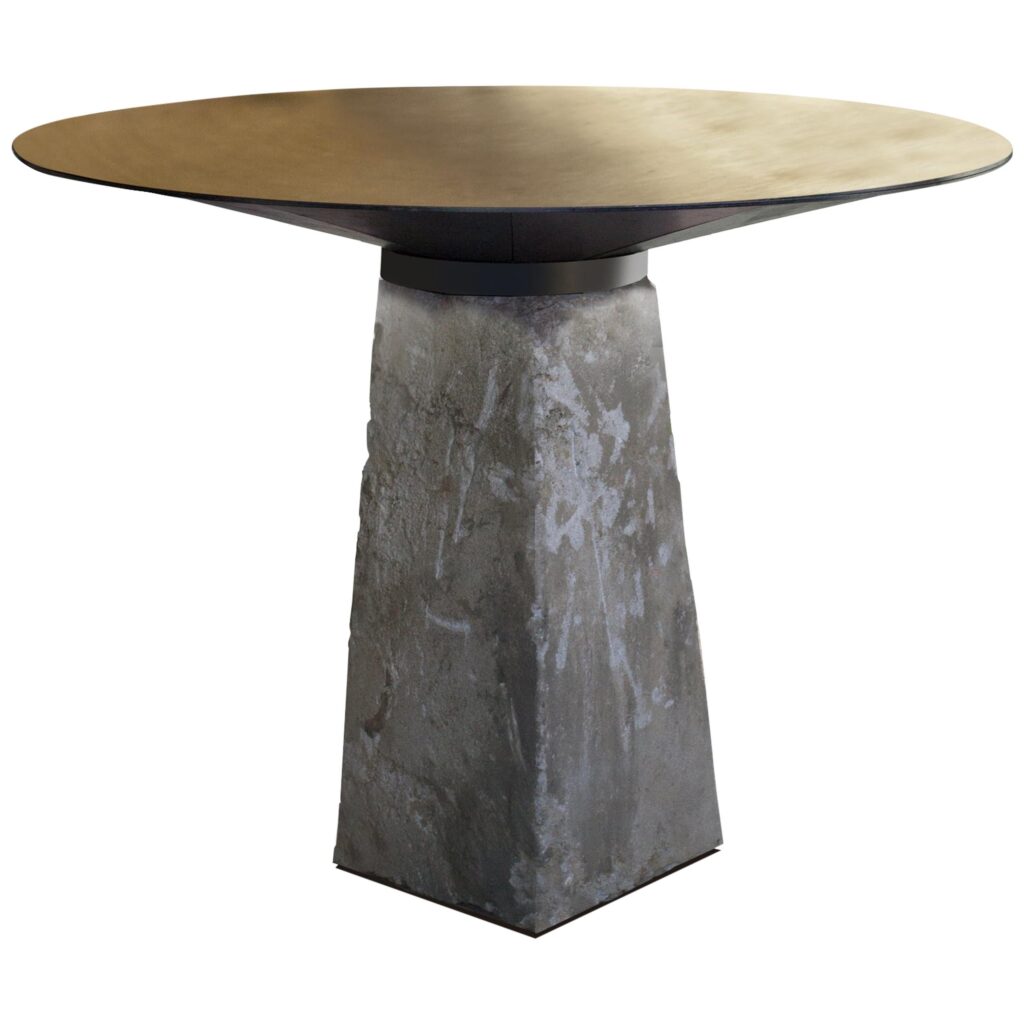 CBS1 Limited Edition Sculptural Brass Table and Concrete Base by Jan Garncarek 1