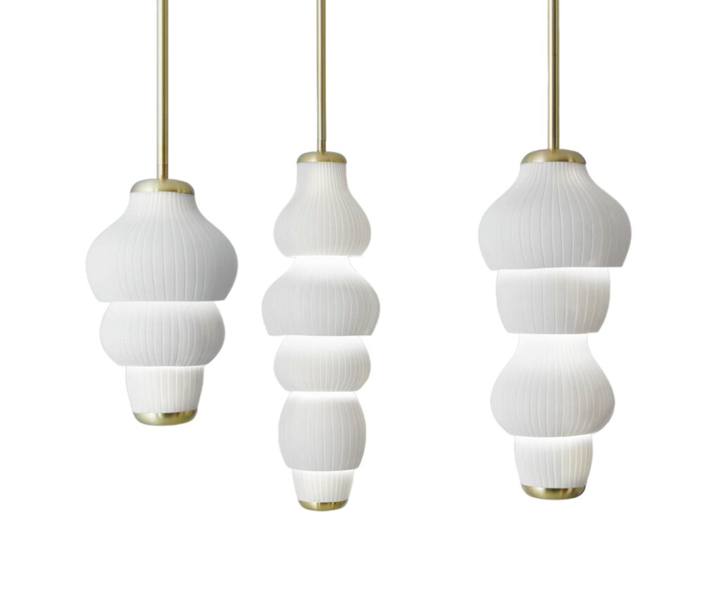 Set of 3 Glaïeul Pendants Light by Jennifer Midoz 1