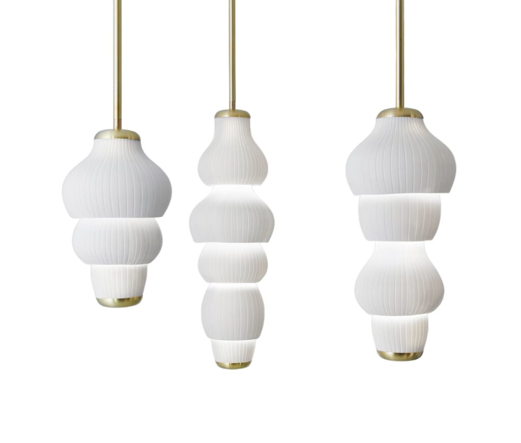 Set of 3 Glaïeul Pendants Light by Jennifer Midoz 1
