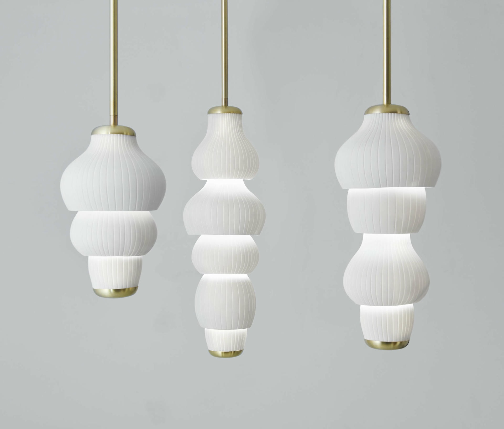 Set of 3 Glaïeul Pendants Light by Jennifer Midoz 2