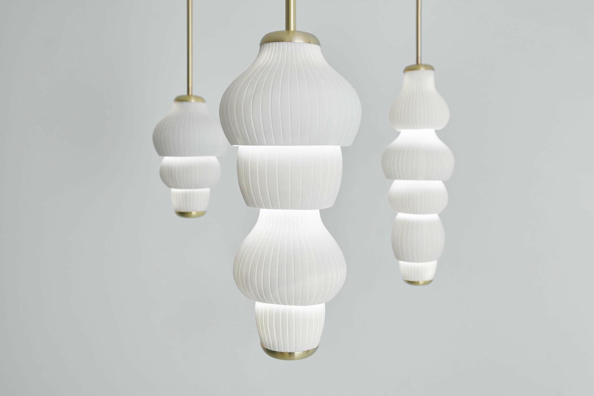 Set of 3 Glaïeul Pendants Light by Jennifer Midoz 4