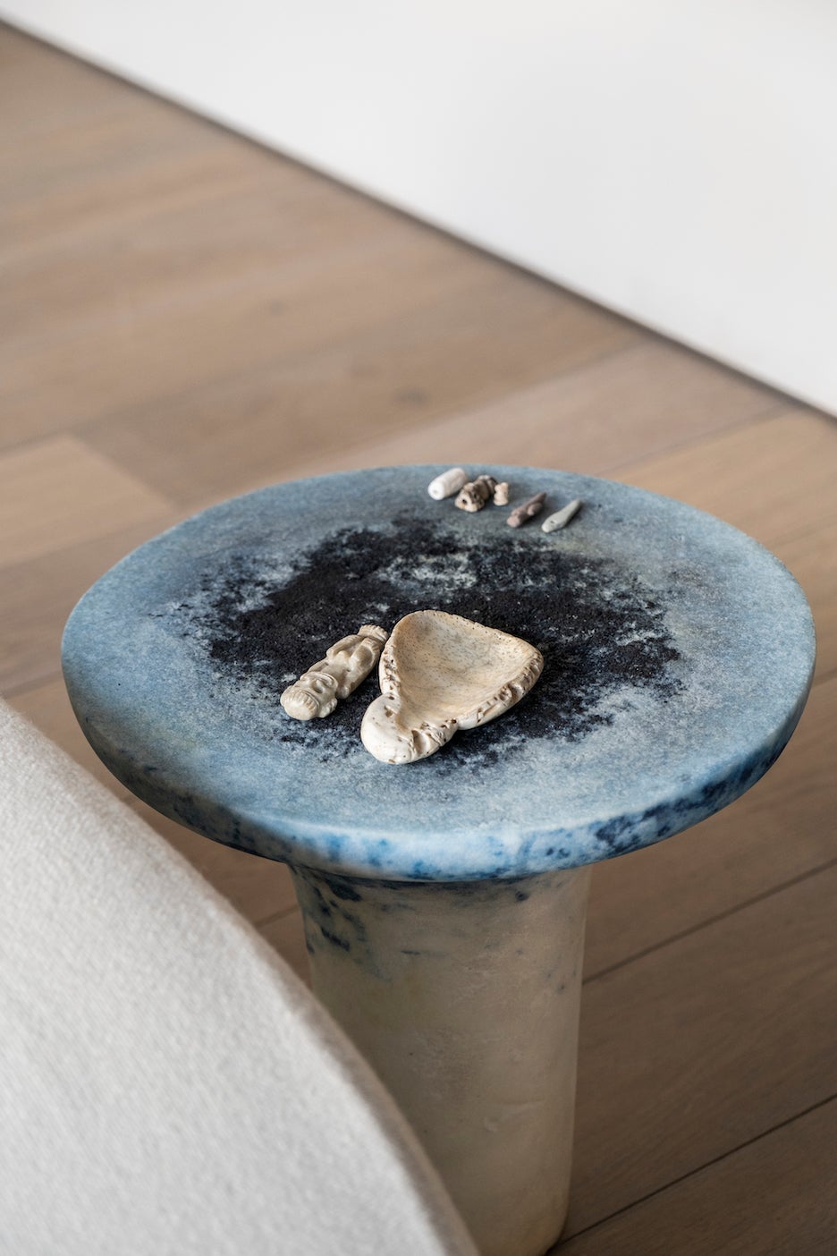 Unique Blue Marbled Salts Gueridon Roxane Lahidji 11
