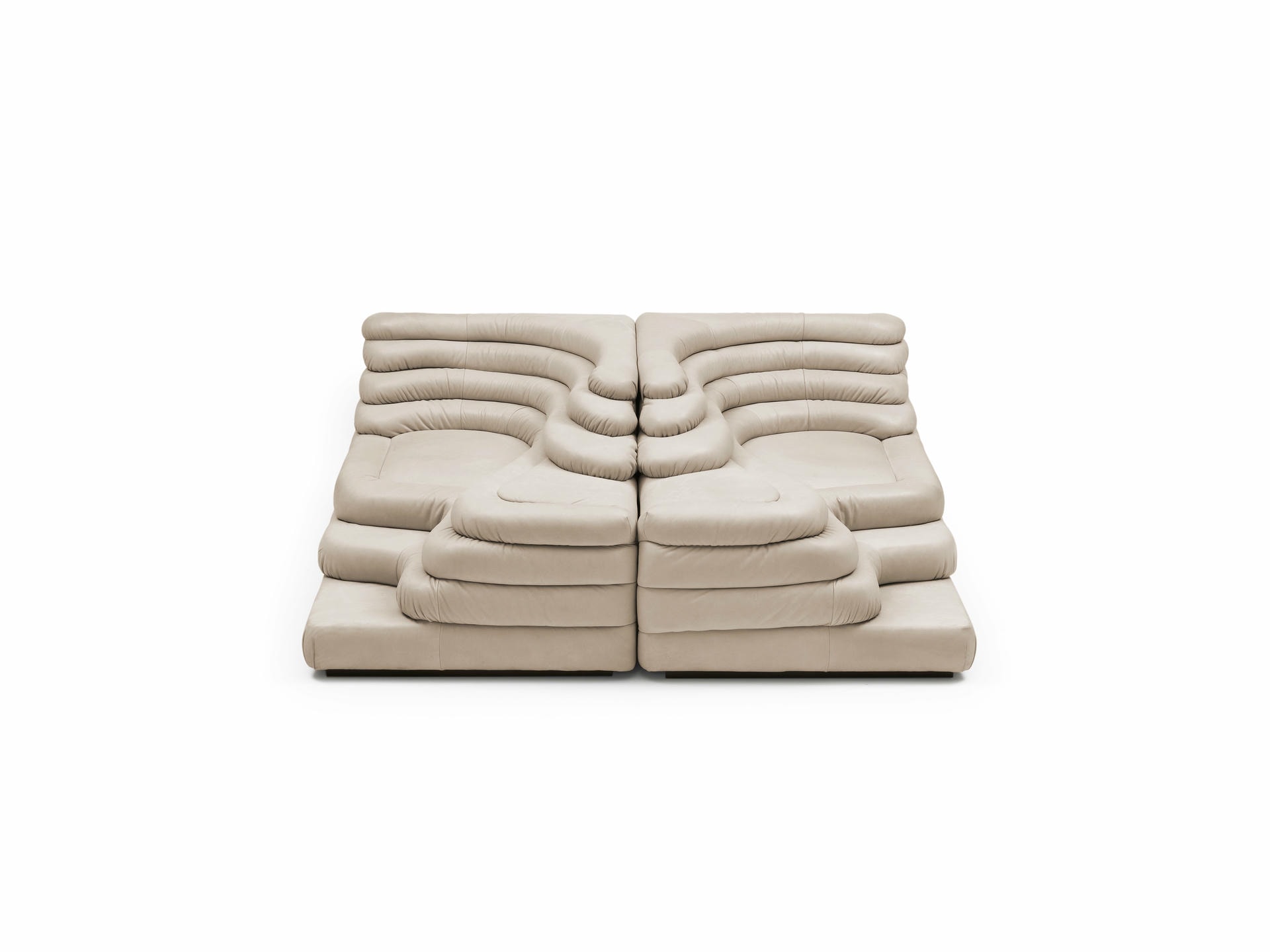DS 1025 Set of 2 Modern Sofas by De Sede Leather Beech Switzerland 2