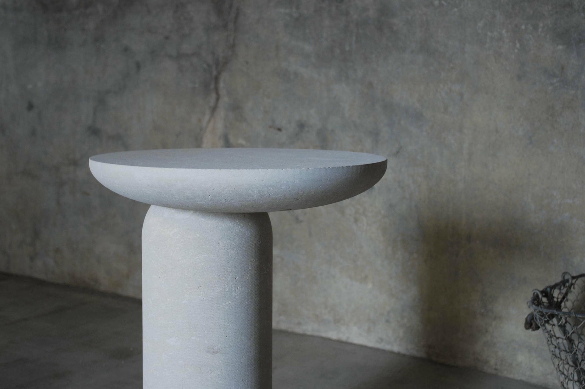 Decomplexe Dark Grey Marble Side Table Sculpted by Frederic Saulou 10