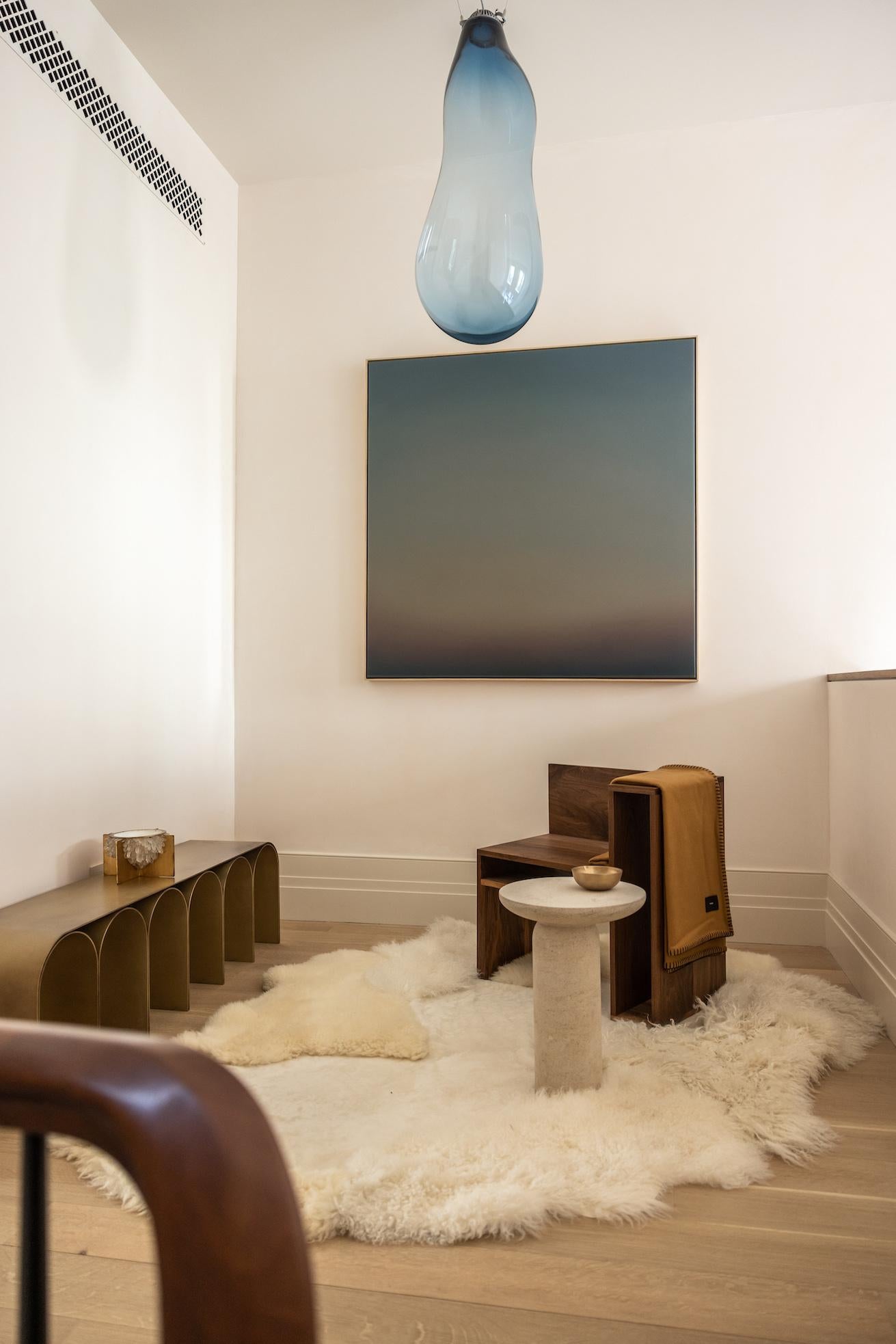 Decomplexe, Dark Grey Marble Side Table Sculpted by Frederic Saulou 11