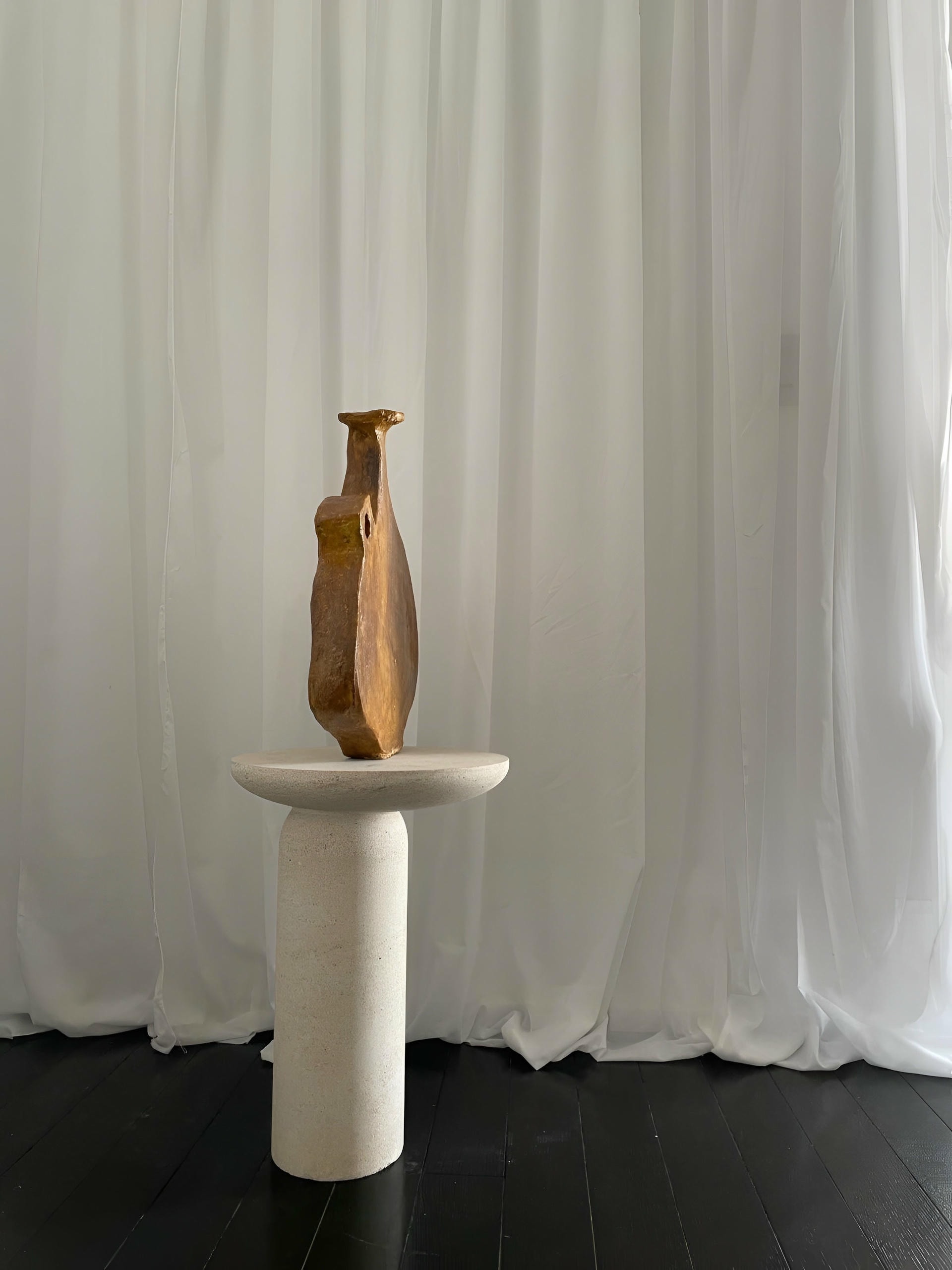 Decomplexe Dark Grey Marble Side Table Sculpted by Frederic Saulou 12