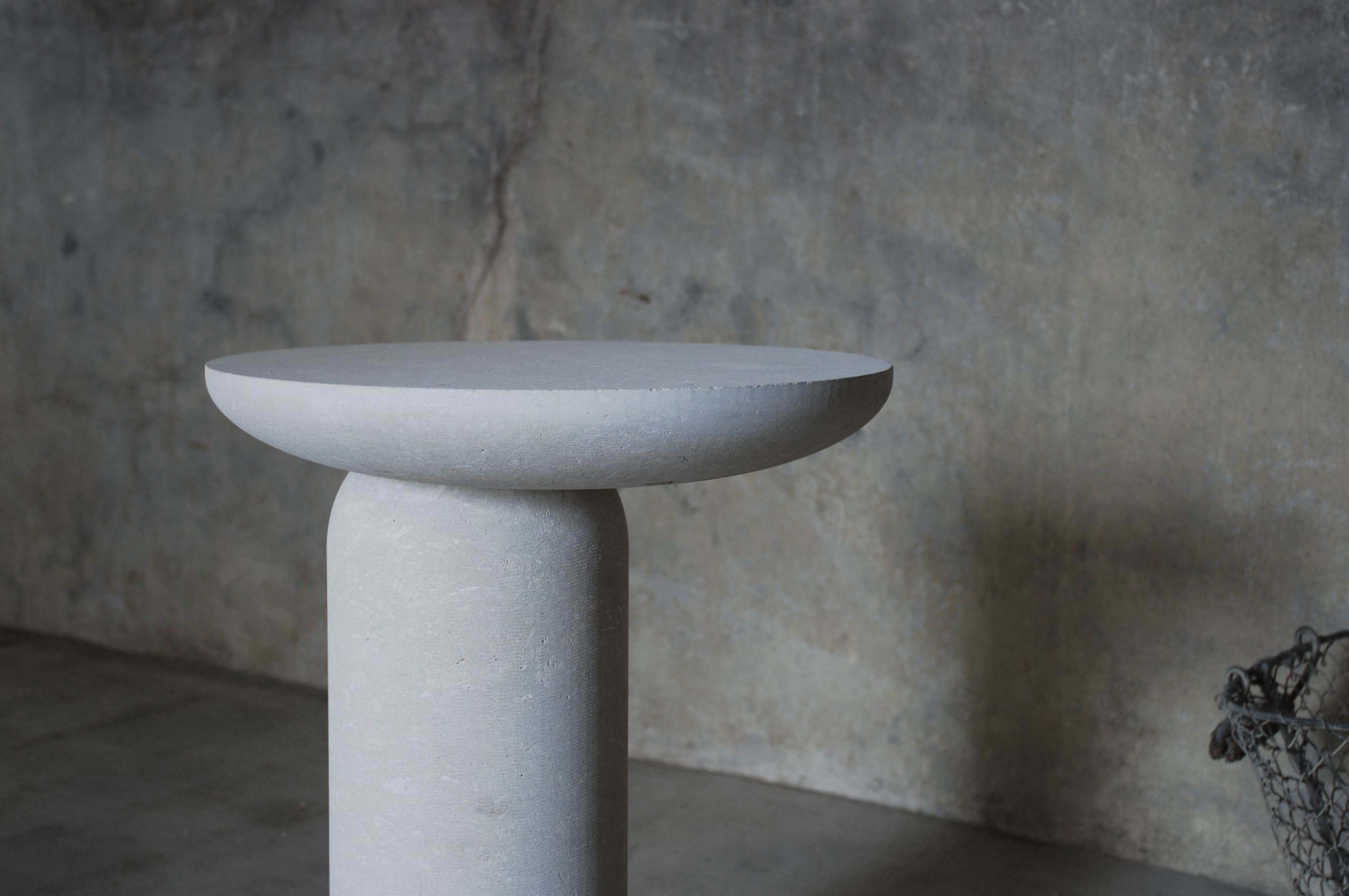 Decomplexe, Dark Grey Marble Side Table Sculpted by Frederic Saulou 7