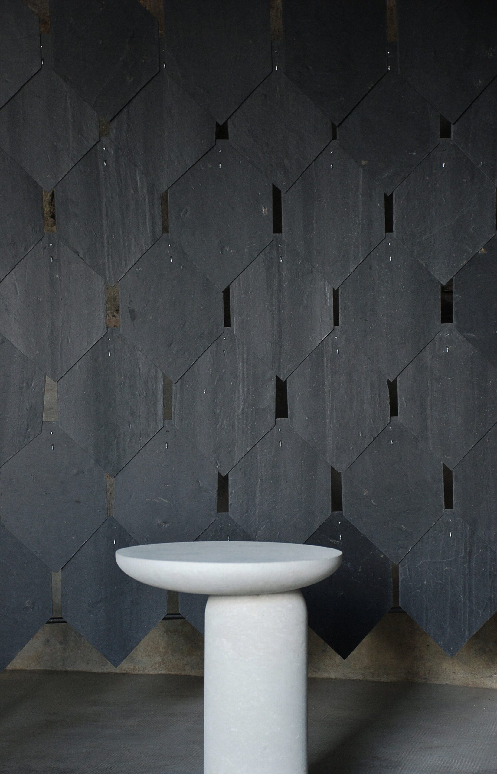 Decomplexe Dark Grey Marble Side Table Sculpted by Frederic Saulou 8
