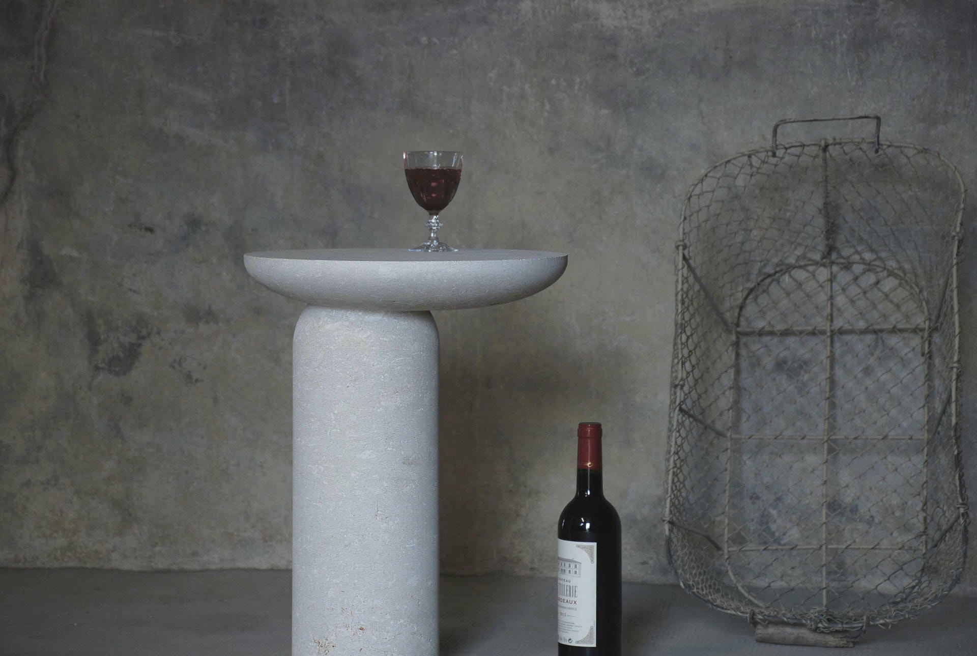 Decomplexe Dark Grey Marble Side Table Sculpted by Frederic Saulou 9