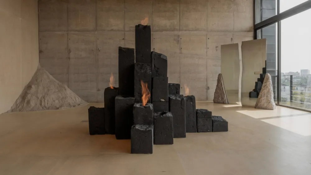 Hexagonal Black Basalt Columns Decorative Object by Andres Monnier 12