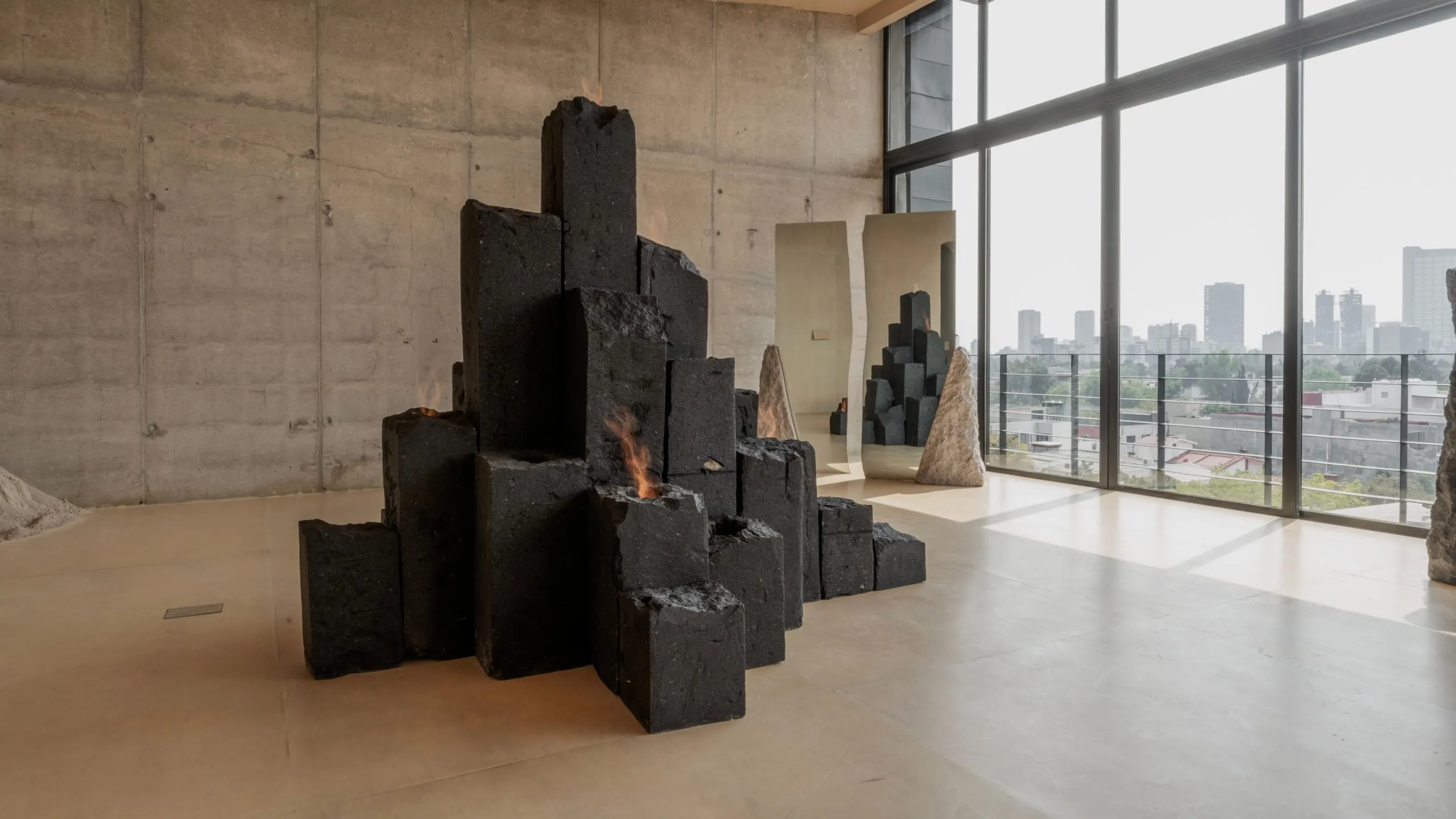 Hexagonal Black Basalt Columns Decorative Object by Andres Monnier 13