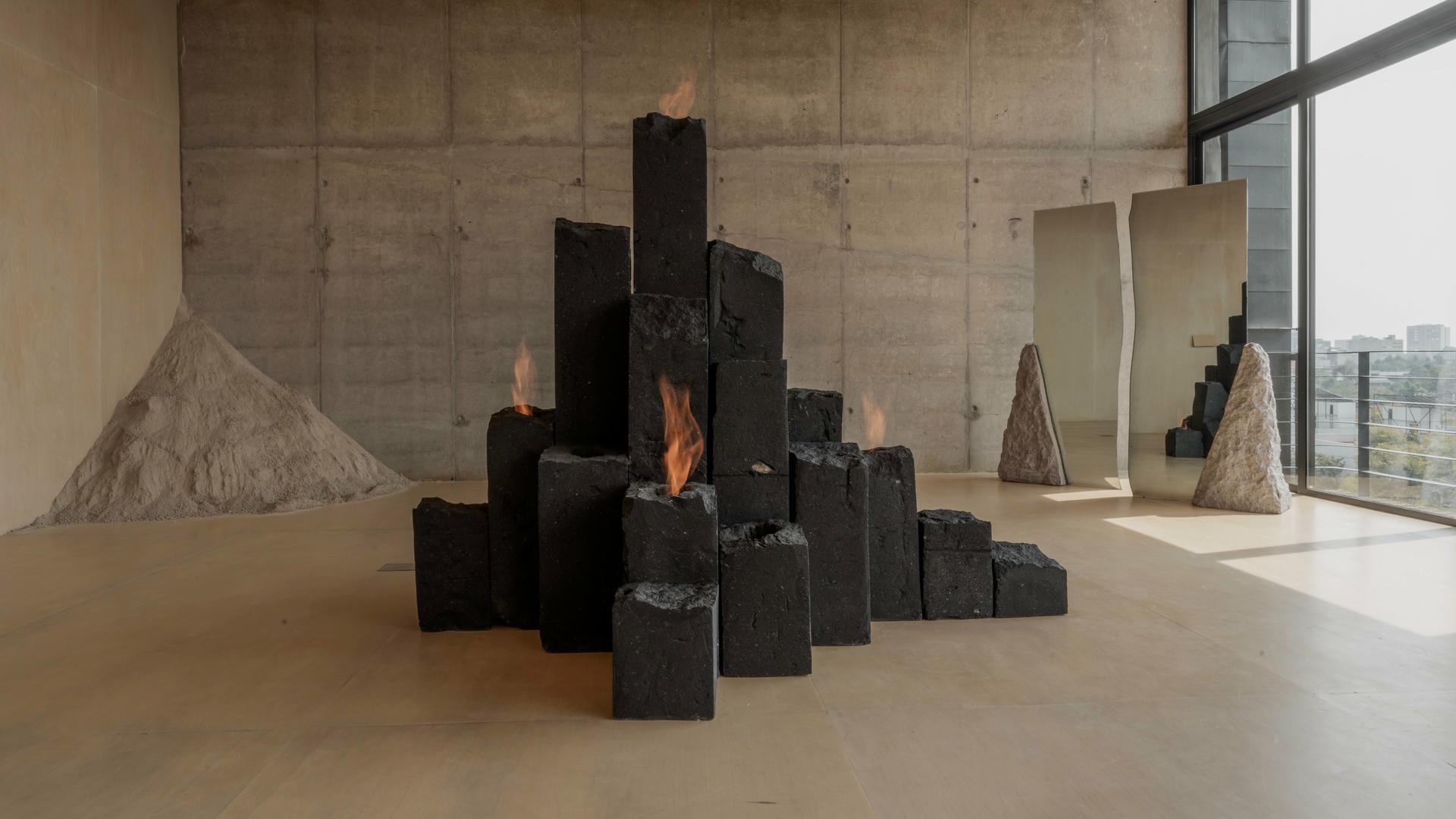Hexagonal Black Basalt Columns Decorative Object by Andres Monnier 13