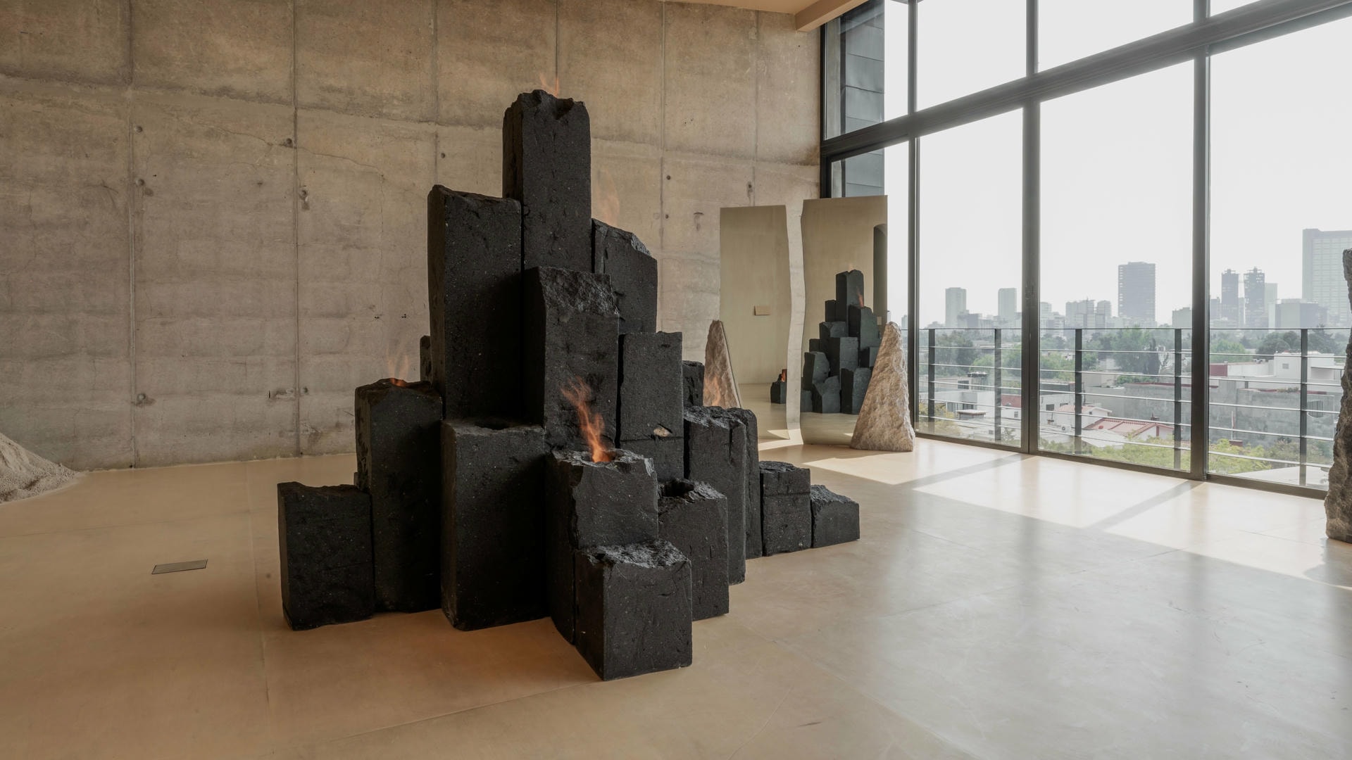 Hexagonal Black Basalt Columns Decorative Object by Andres Monnier 14