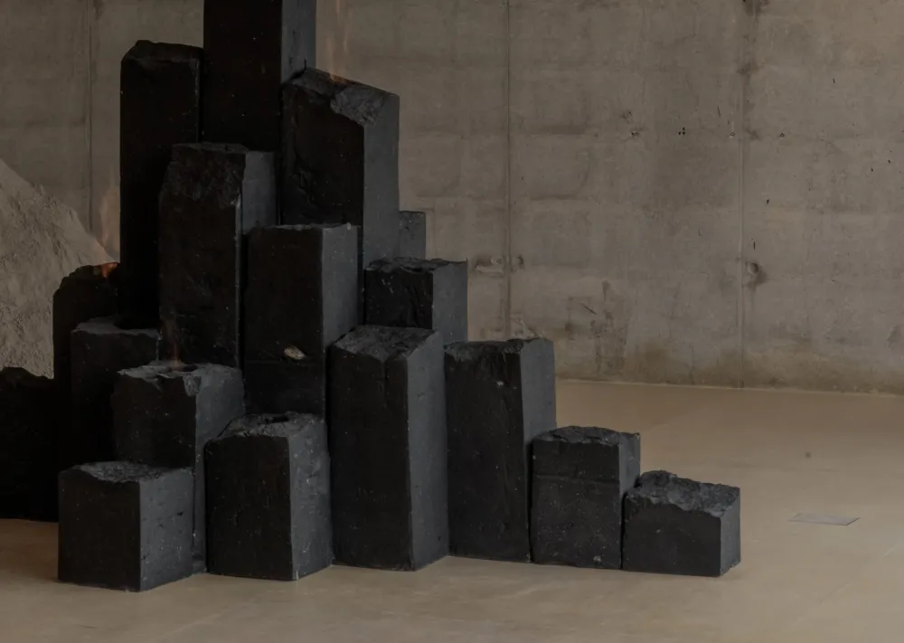 Hexagonal Black Basalt Columns Decorative Object by Andres Monnier 3