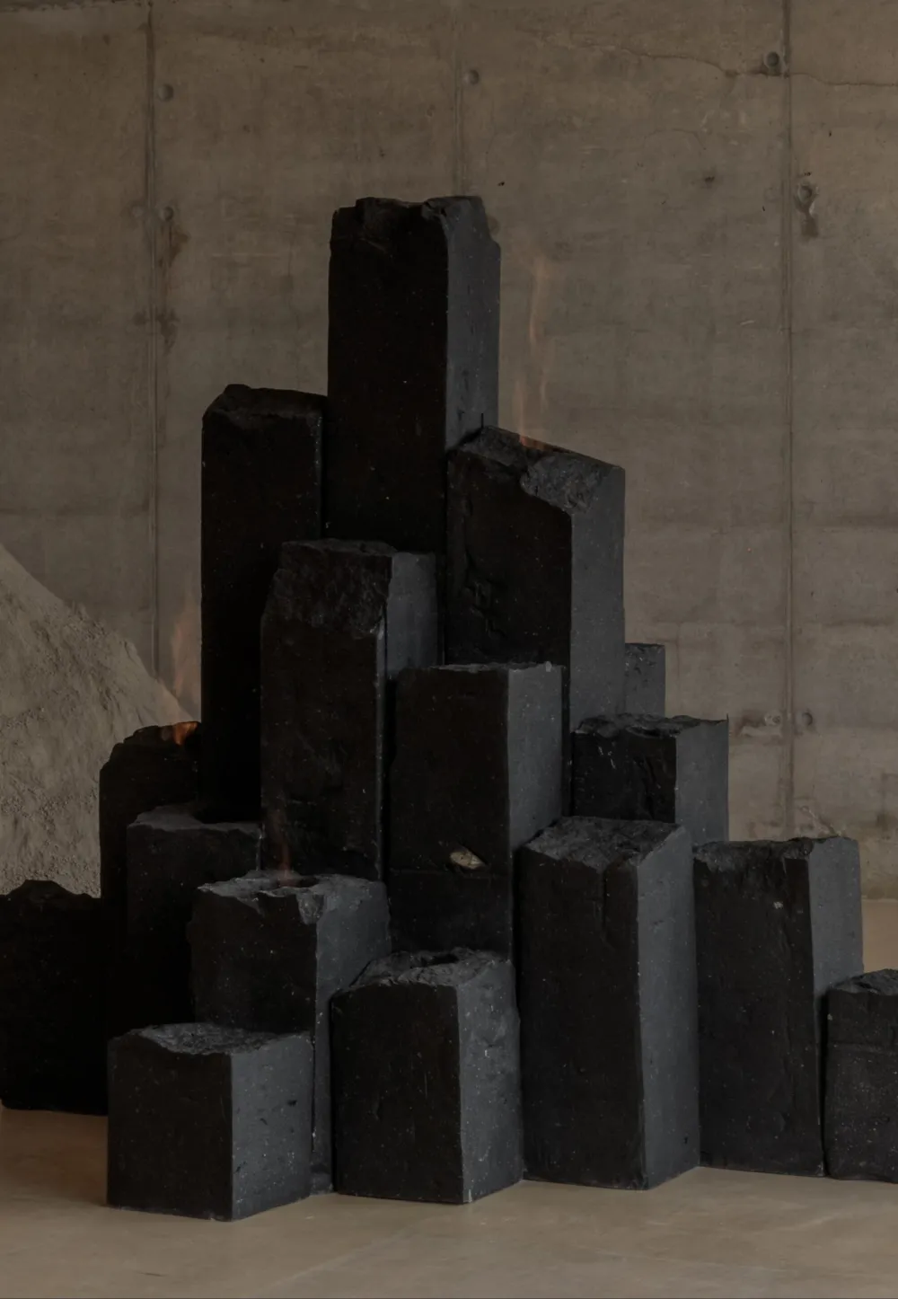 Hexagonal Black Basalt Columns Decorative Object by Andres Monnier 4