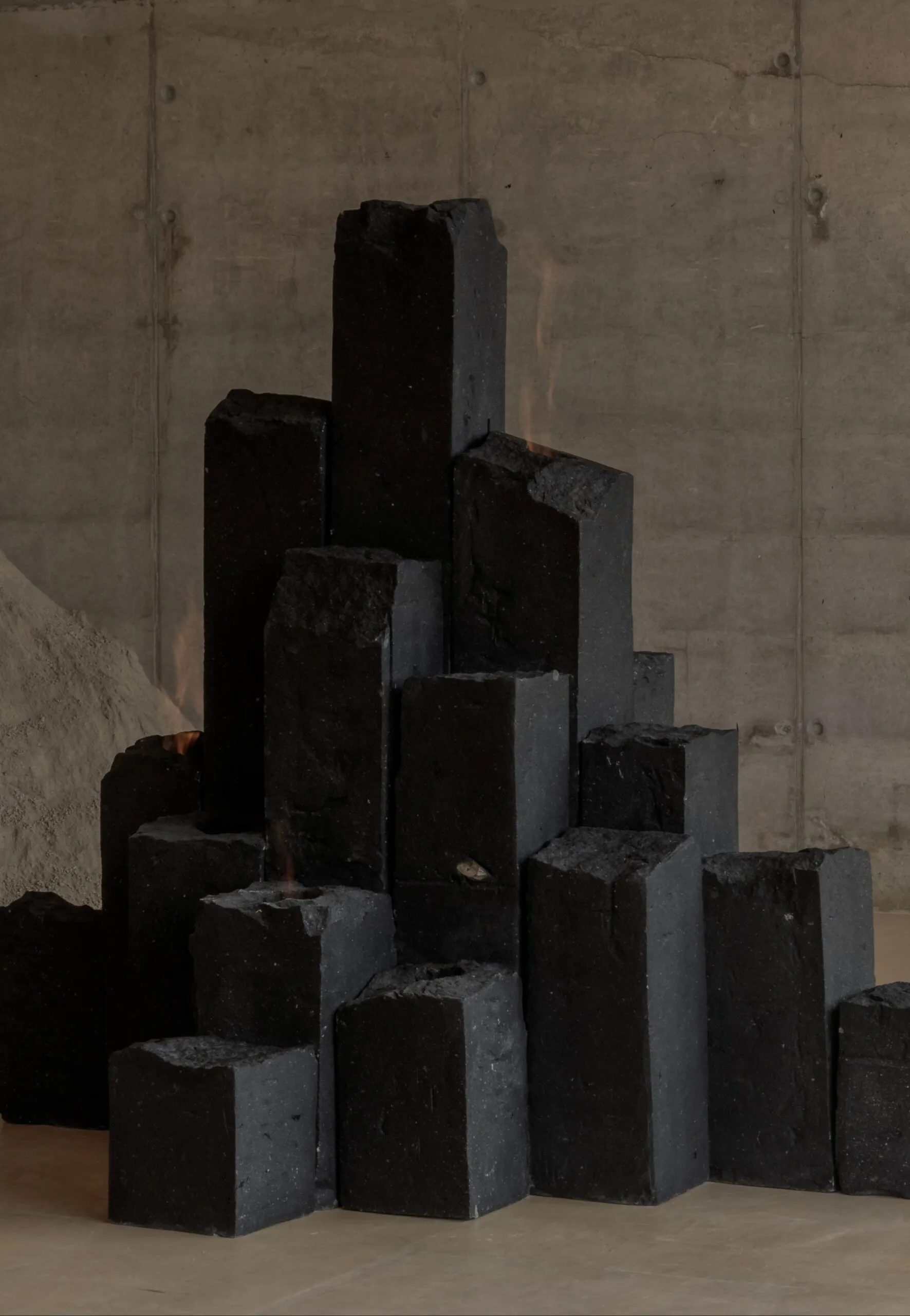 Hexagonal Black Basalt Columns Decorative Object by Andres Monnier 4