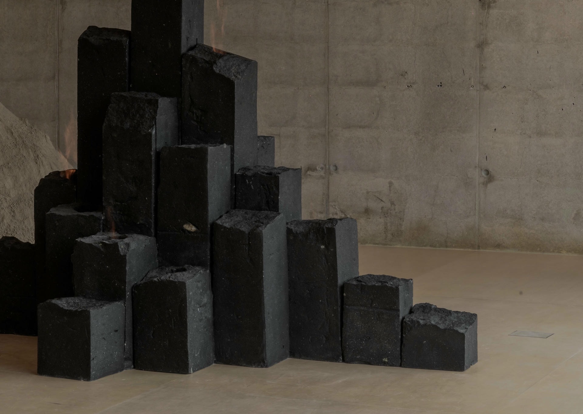 Hexagonal Black Basalt Columns Decorative Object by Andres Monnier 4