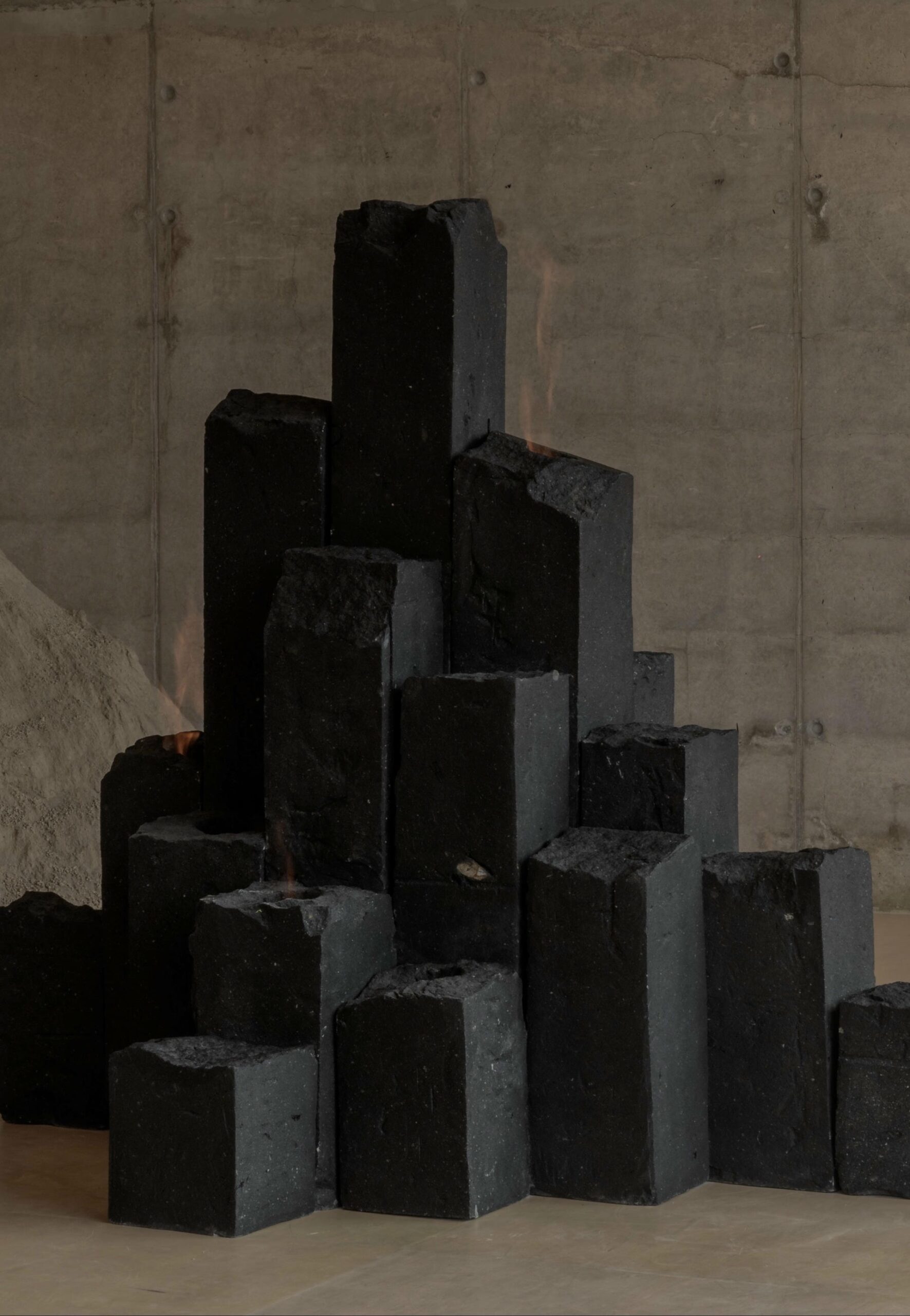 Hexagonal Black Basalt Columns Decorative Object by Andres Monnier 5
