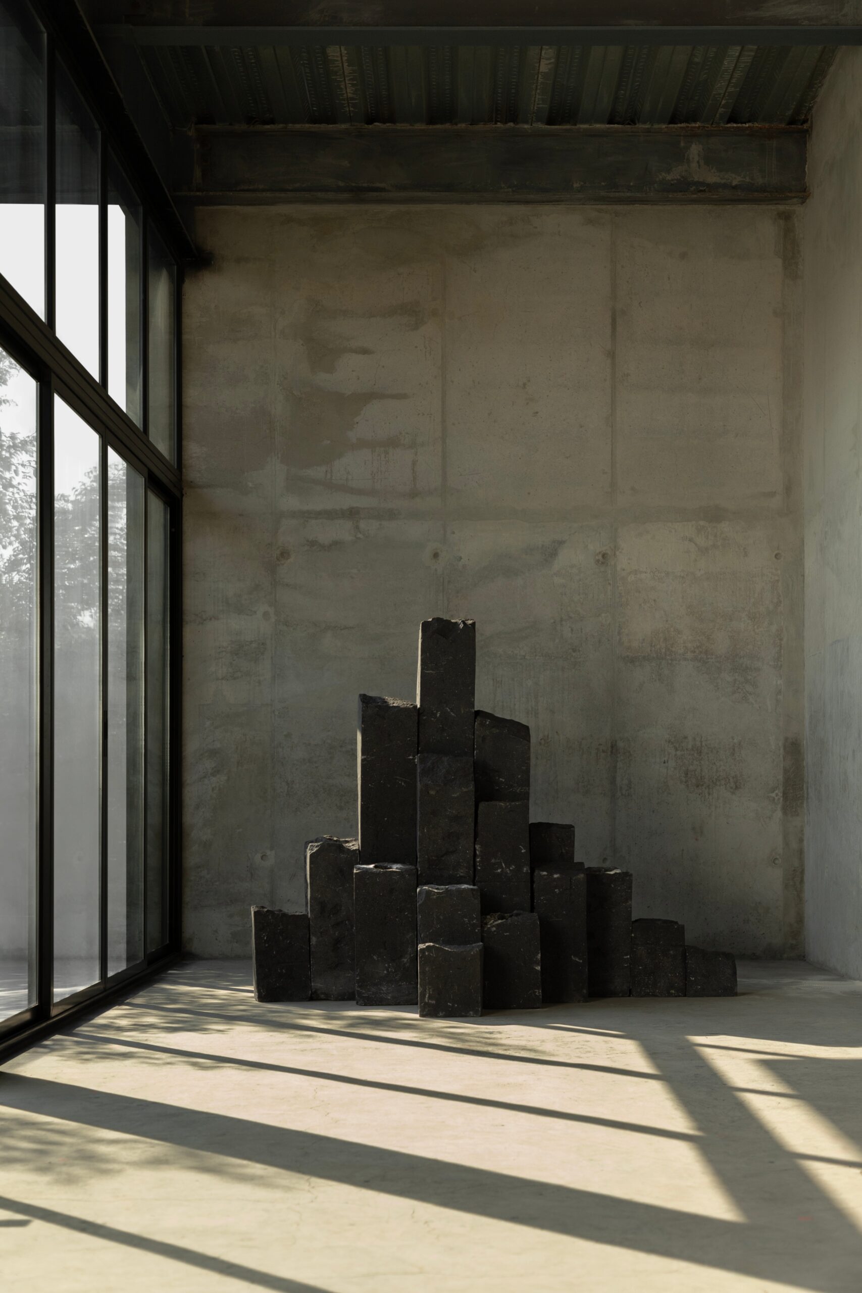 Hexagonal Black Basalt Columns Decorative Object by Andres Monnier 6