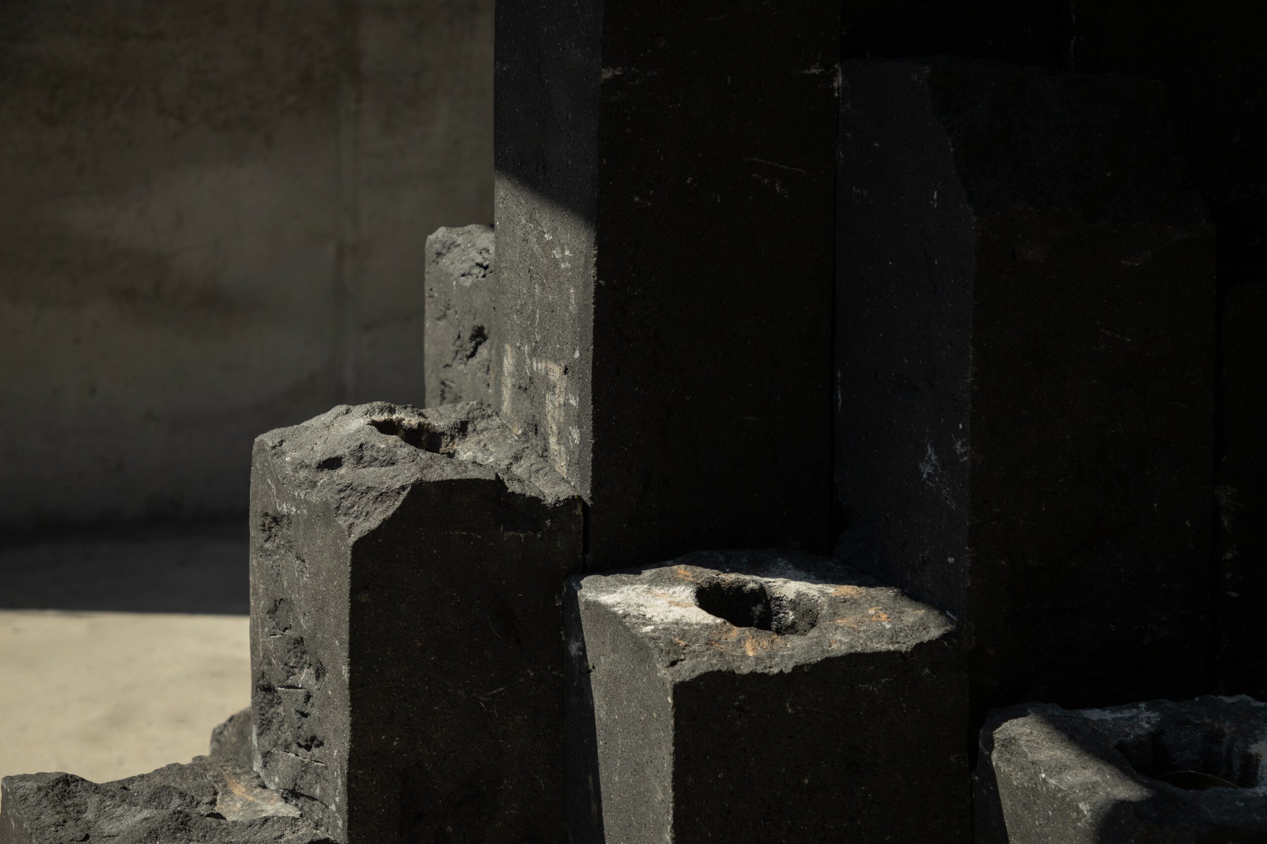 Hexagonal Black Basalt Columns Decorative Object by Andres Monnier 7