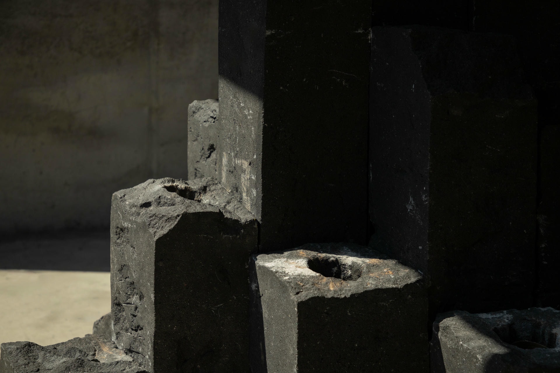 Hexagonal Black Basalt Columns Decorative Object by Andres Monnier 8