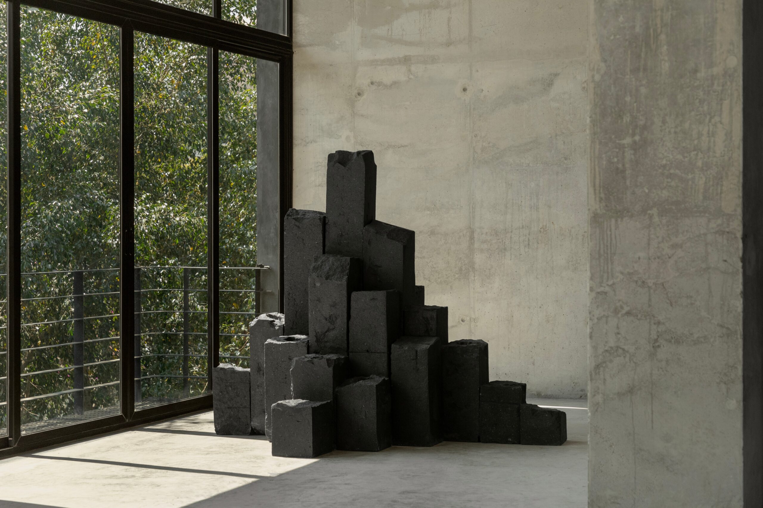 Hexagonal Black Basalt Columns Decorative Object by Andres Monnier 8