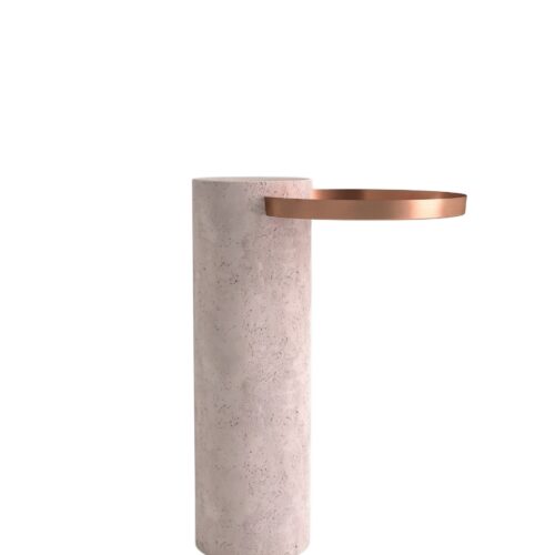 High Travertine Contemporary Guéridon, Sebastian Herkner 1