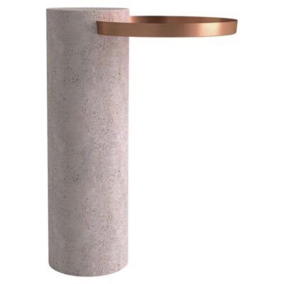 High Travertine Contemporary Guéridon, Sebastian Herkner