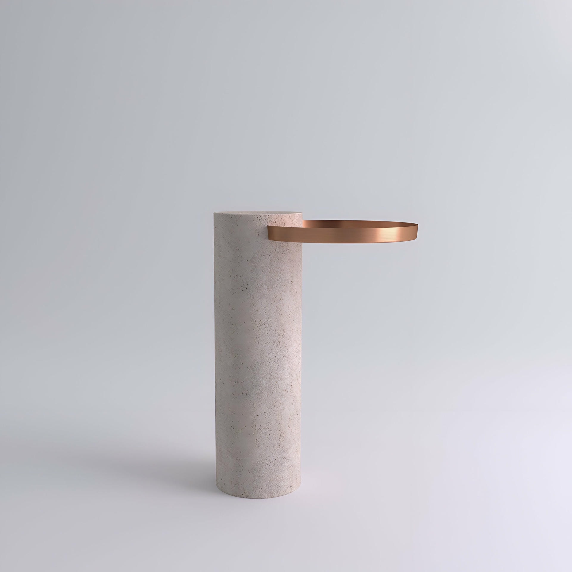 High Travertine Contemporary Gueridon Sebastian Herkner 2