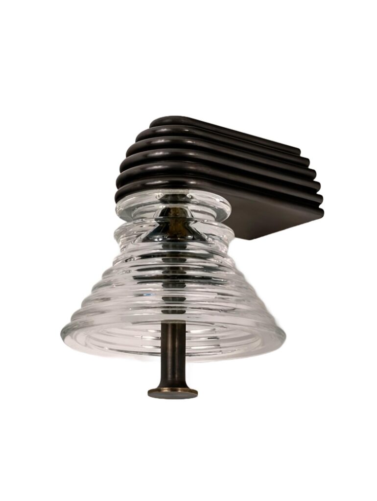 Insulator A Clear Glass and Dark Brass Sconce by Novocastrian 1 (1)