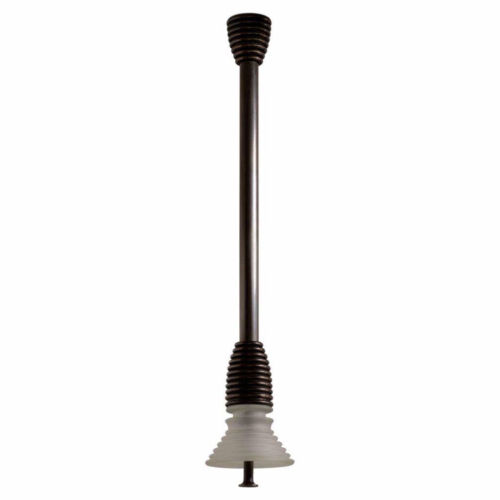 Insulator A Frosted Glass and Dark Brass Pendant Light by Novocastrian 1