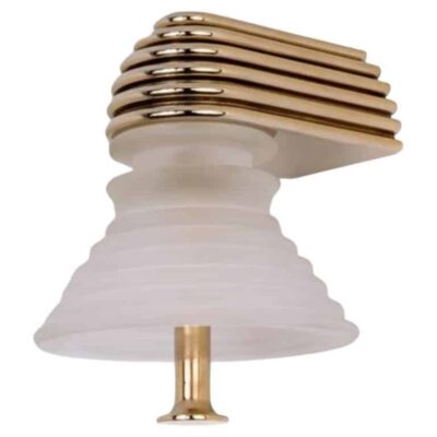 Insulator A Frosted Glass and Polished Brass Sconce by Novocastrian