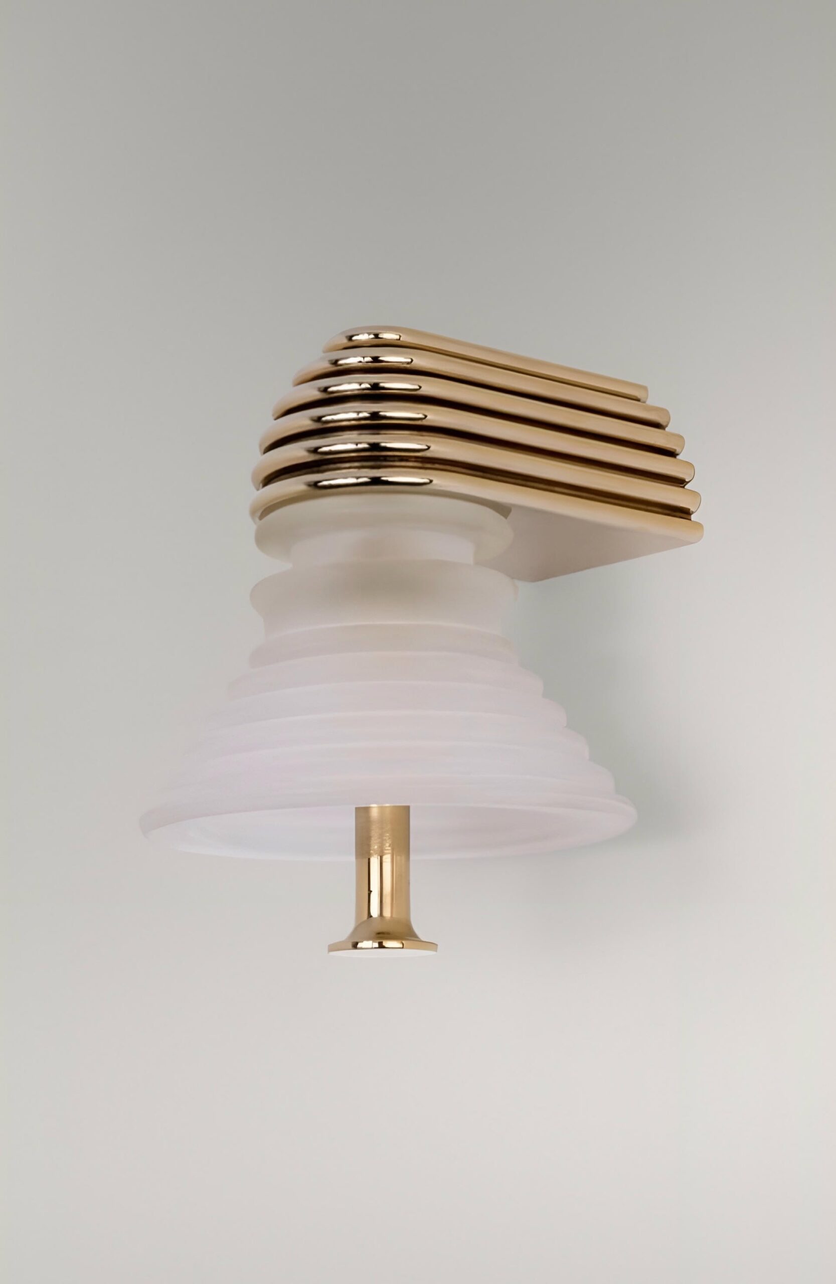 Insulator A Frosted Glass and Polished Brass Sconce by Novocastrian 2