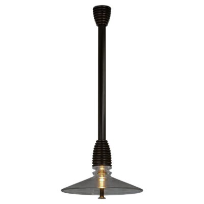 Insulator B Clear Glass and Dark Brass Pendant Light by Novocastrian