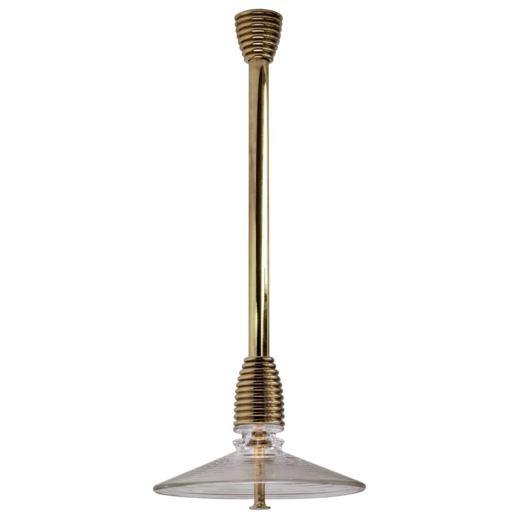 Insulator B Clear Glass and Polished Brass Pendant Light by Novocastrian 1
