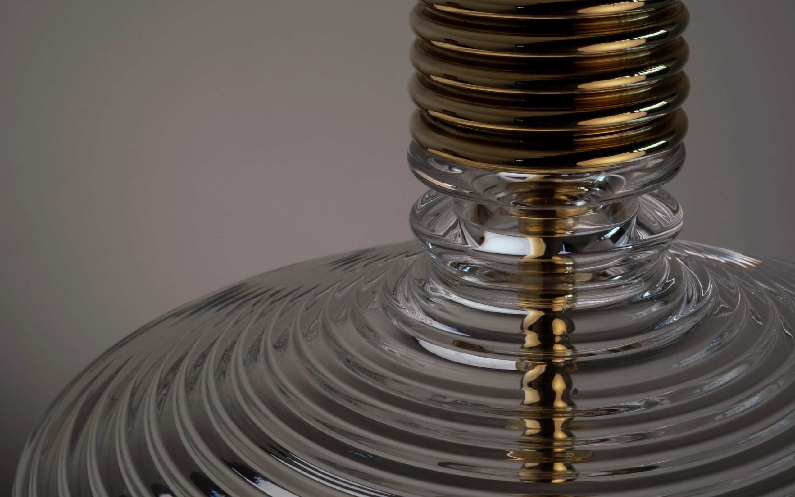 Insulator B Clear Glass and Polished Brass Pendant Light by Novocastrian 3