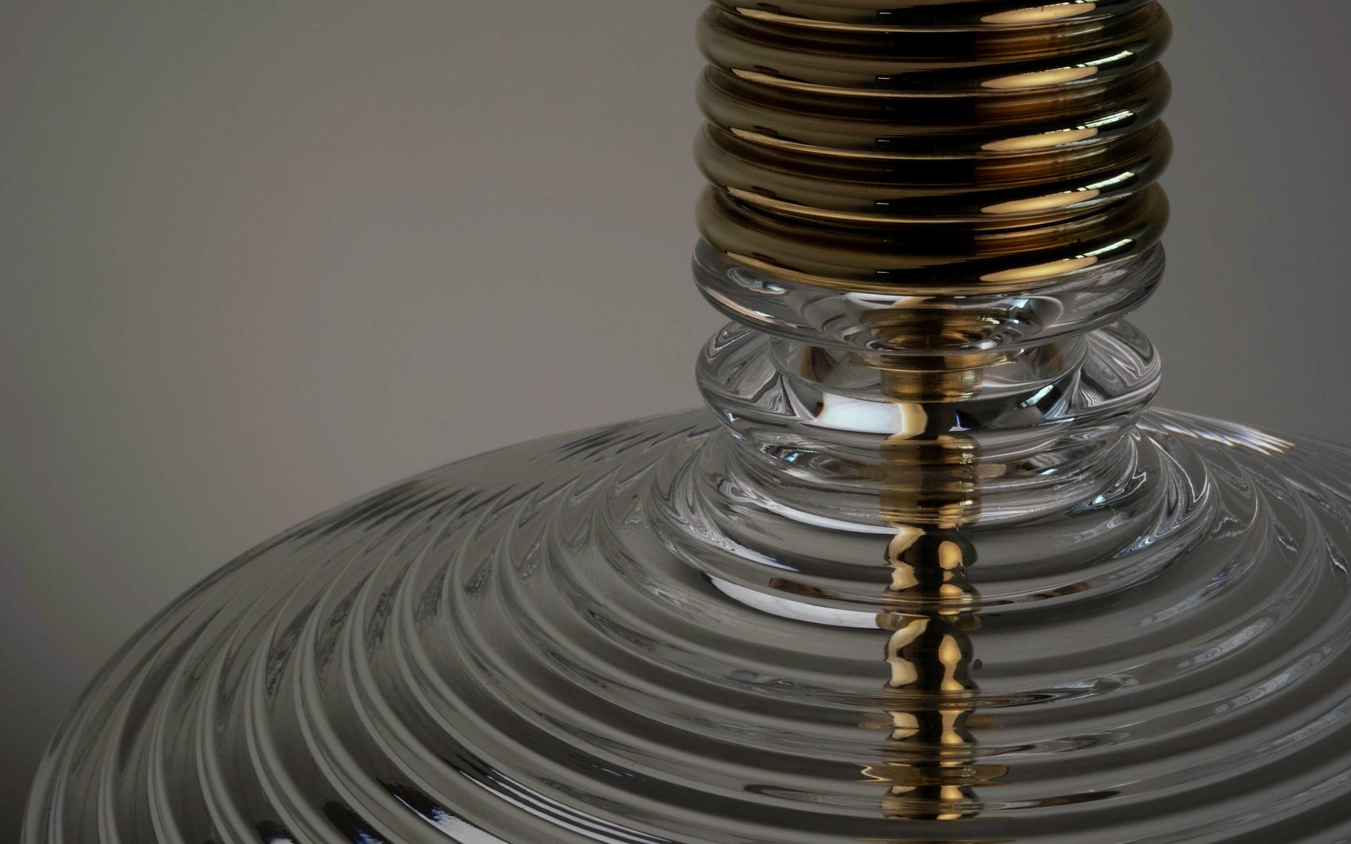 Insulator B Clear Glass and Polished Brass Pendant Light by Novocastrian 3