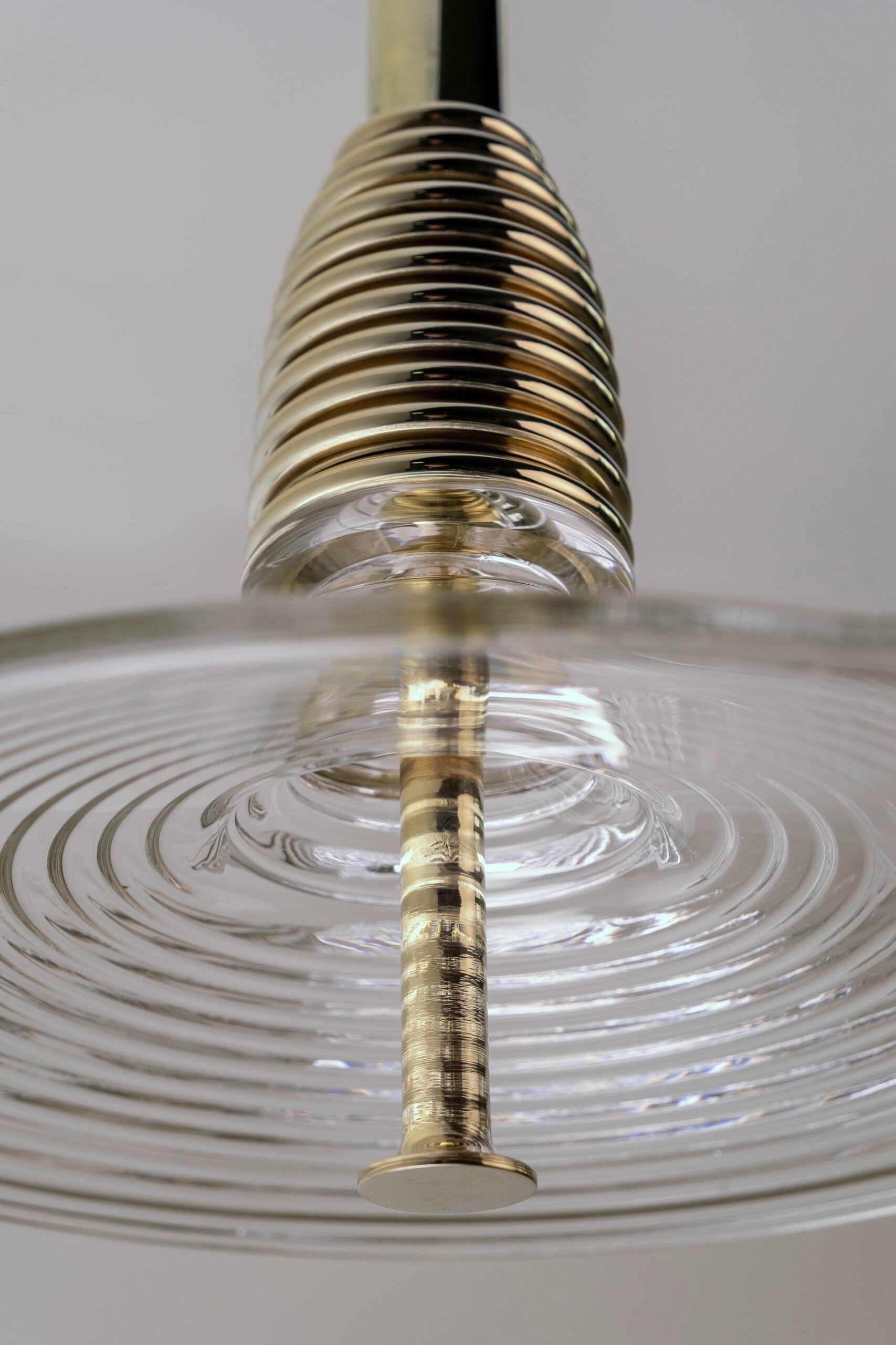 Insulator B Clear Glass and Polished Brass Pendant Light by Novocastrian 4