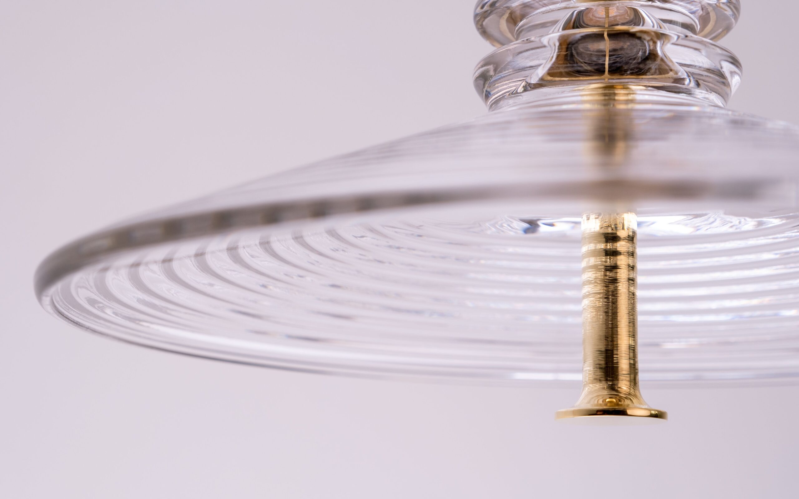 Insulator B Clear Glass and Polished Brass Pendant Light by Novocastrian 5