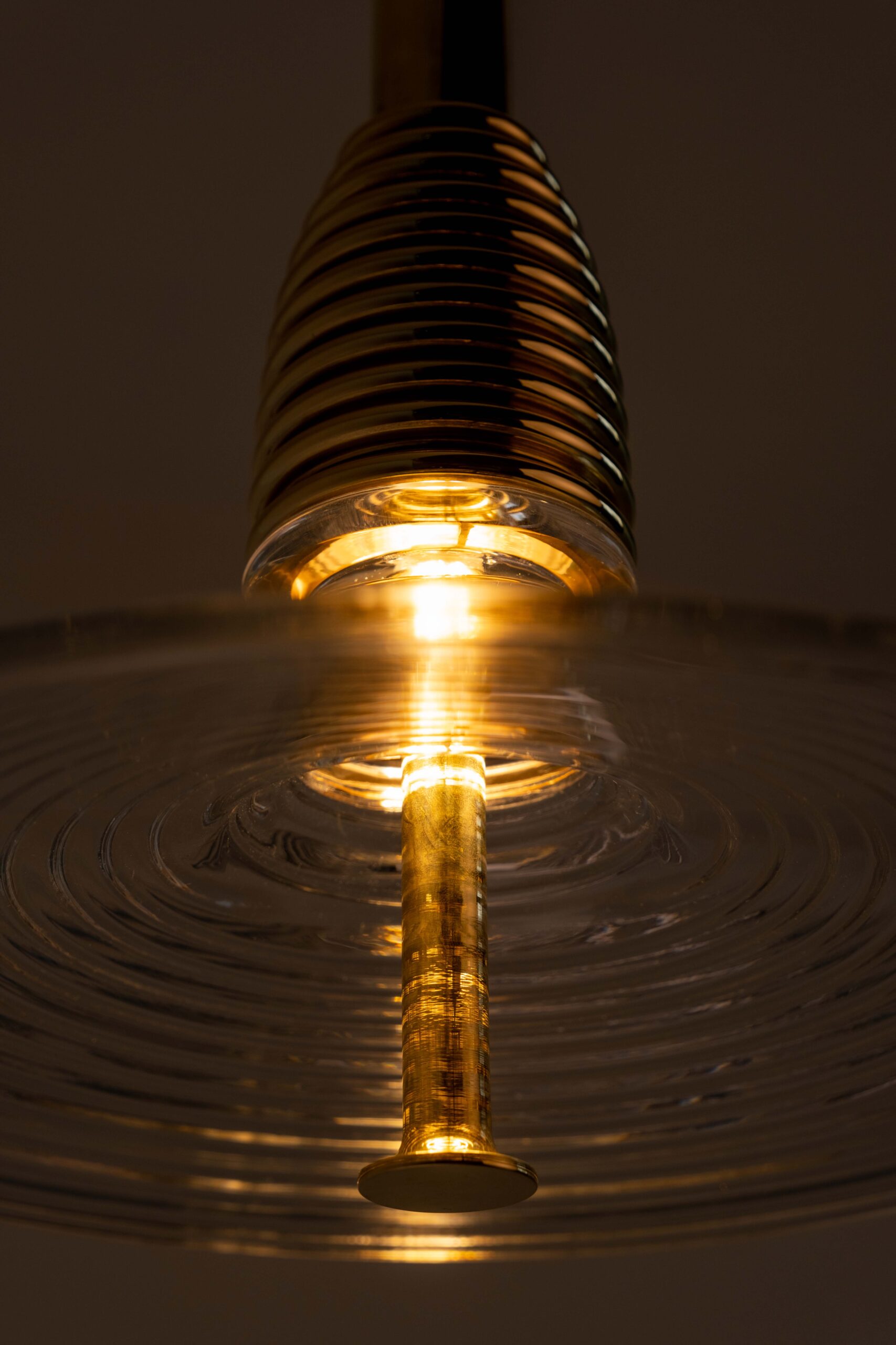 Insulator B Clear Glass and Polished Brass Pendant Light by Novocastrian 6