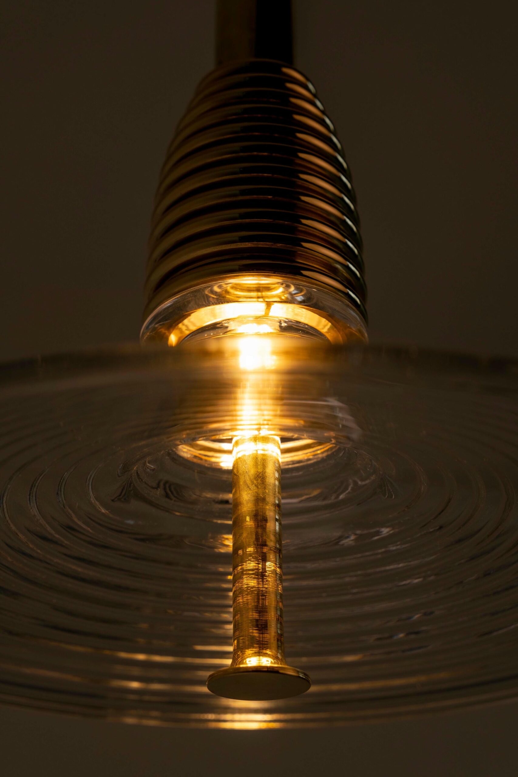 Insulator B Clear Glass and Polished Brass Pendant Light by Novocastrian 6