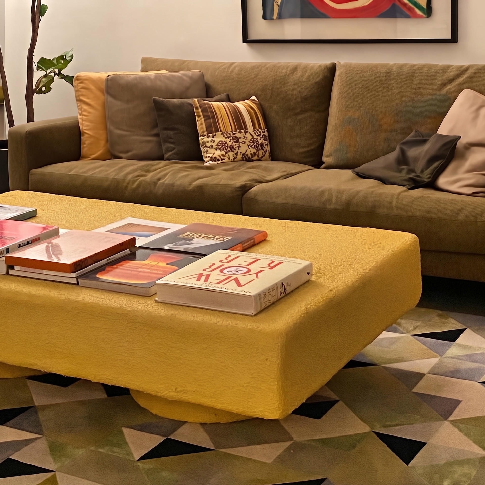 Jerry Low Coffee Table Indoor Outdoor Yellow Concrete by Mary Lynn Carlo 6