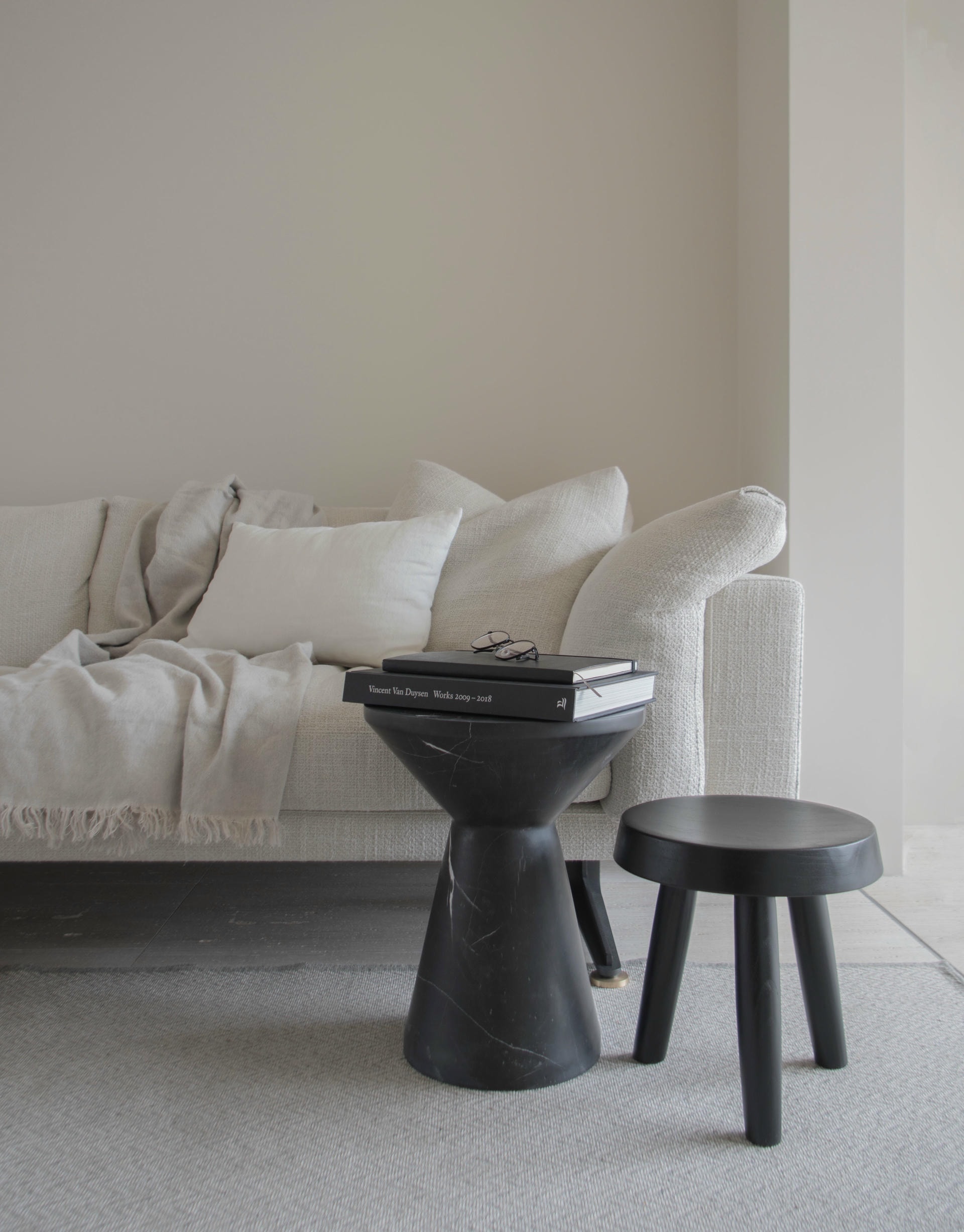Low Black Stained Milk Stools 2