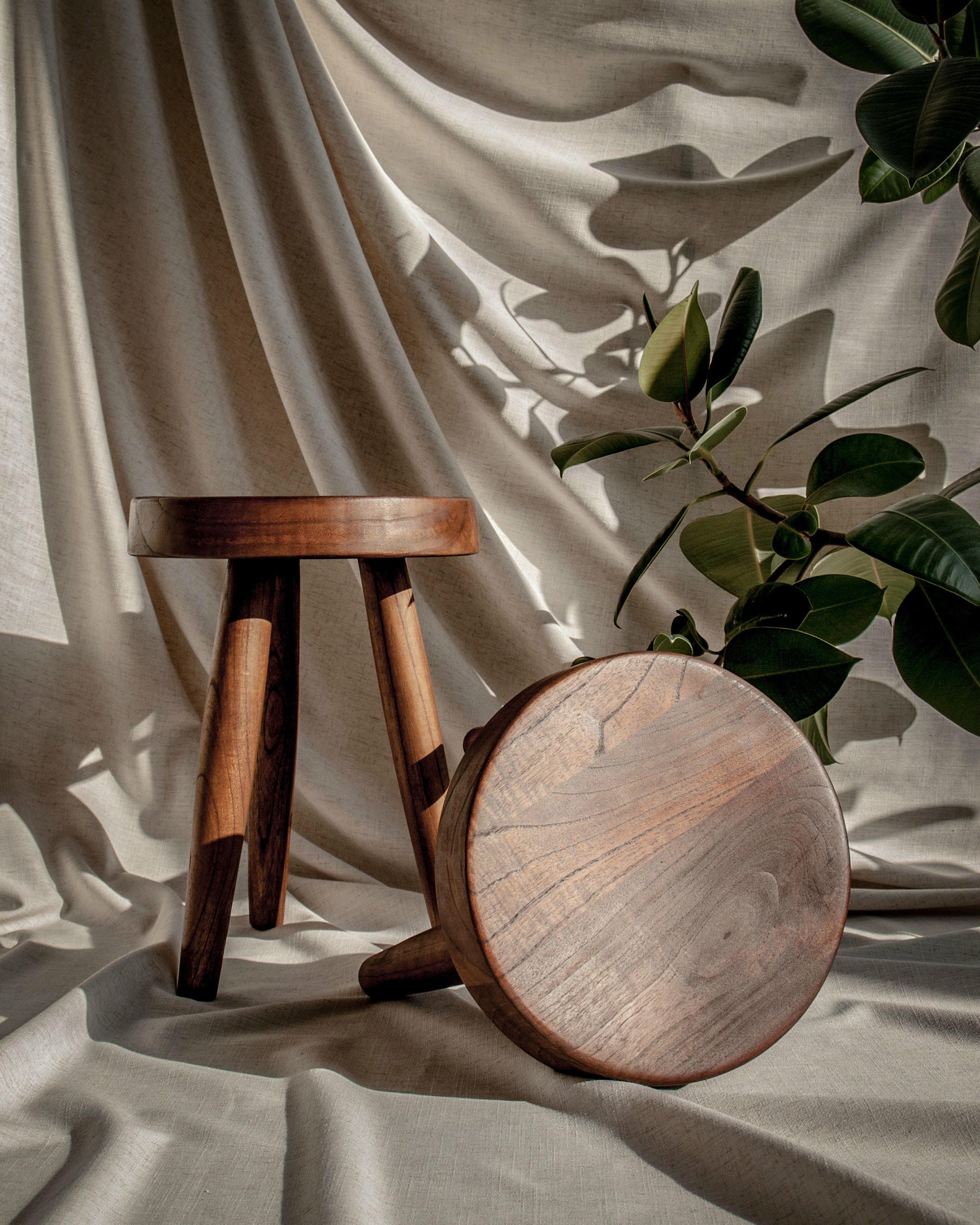 Low Brown Milk Stools 3