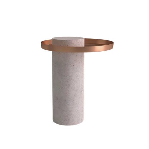 Medium Travertine Contemporary Gueridon Sebastian Herkner 1