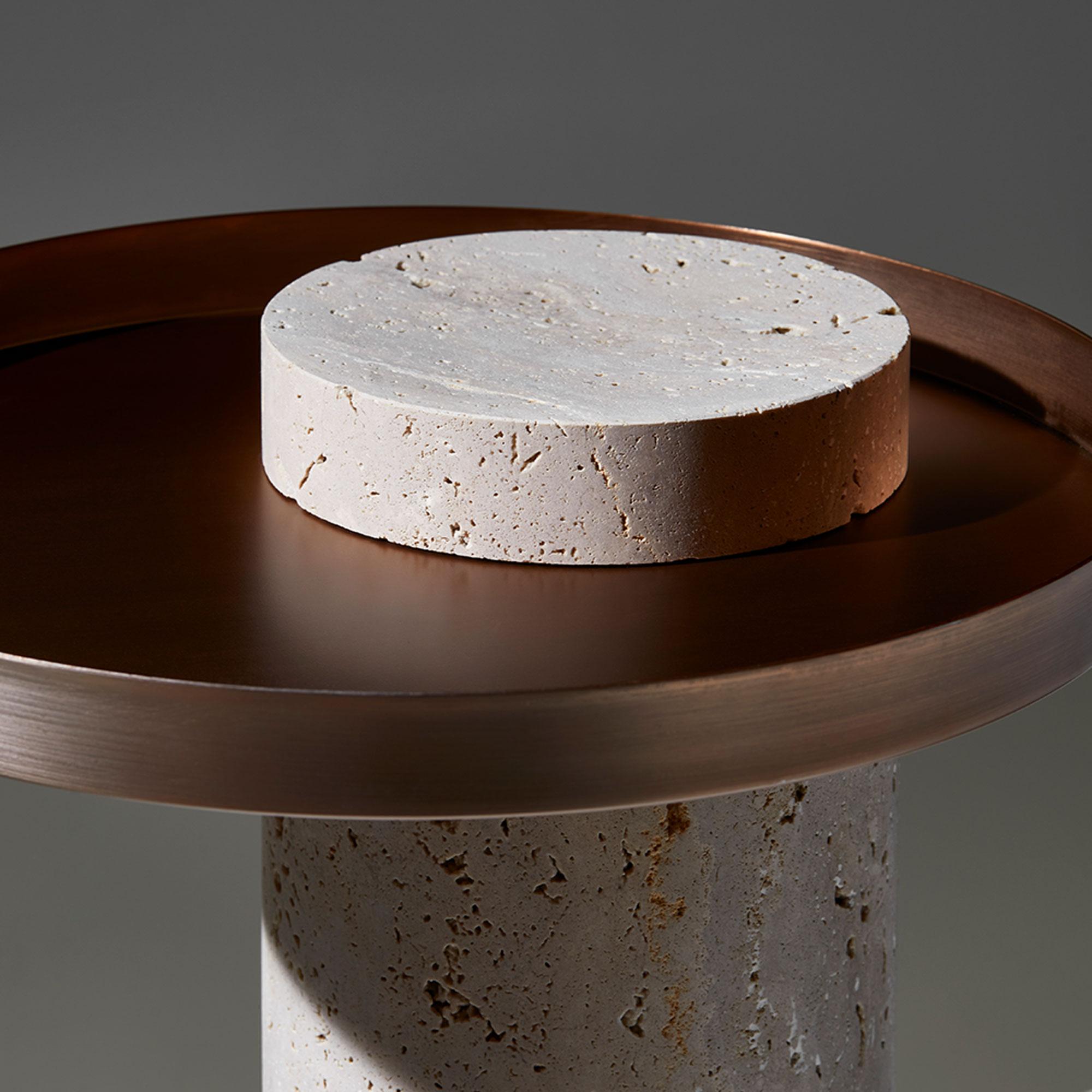 Medium Travertine Contemporary Guéridon, Sebastian Herkner 3