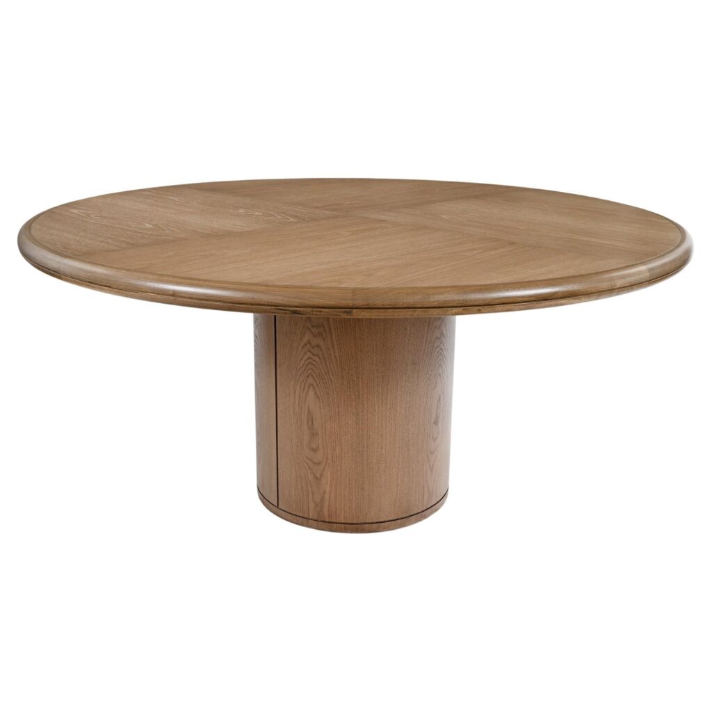 Moon Oak Round Table Signed by Buket Hoscan Bazman 1