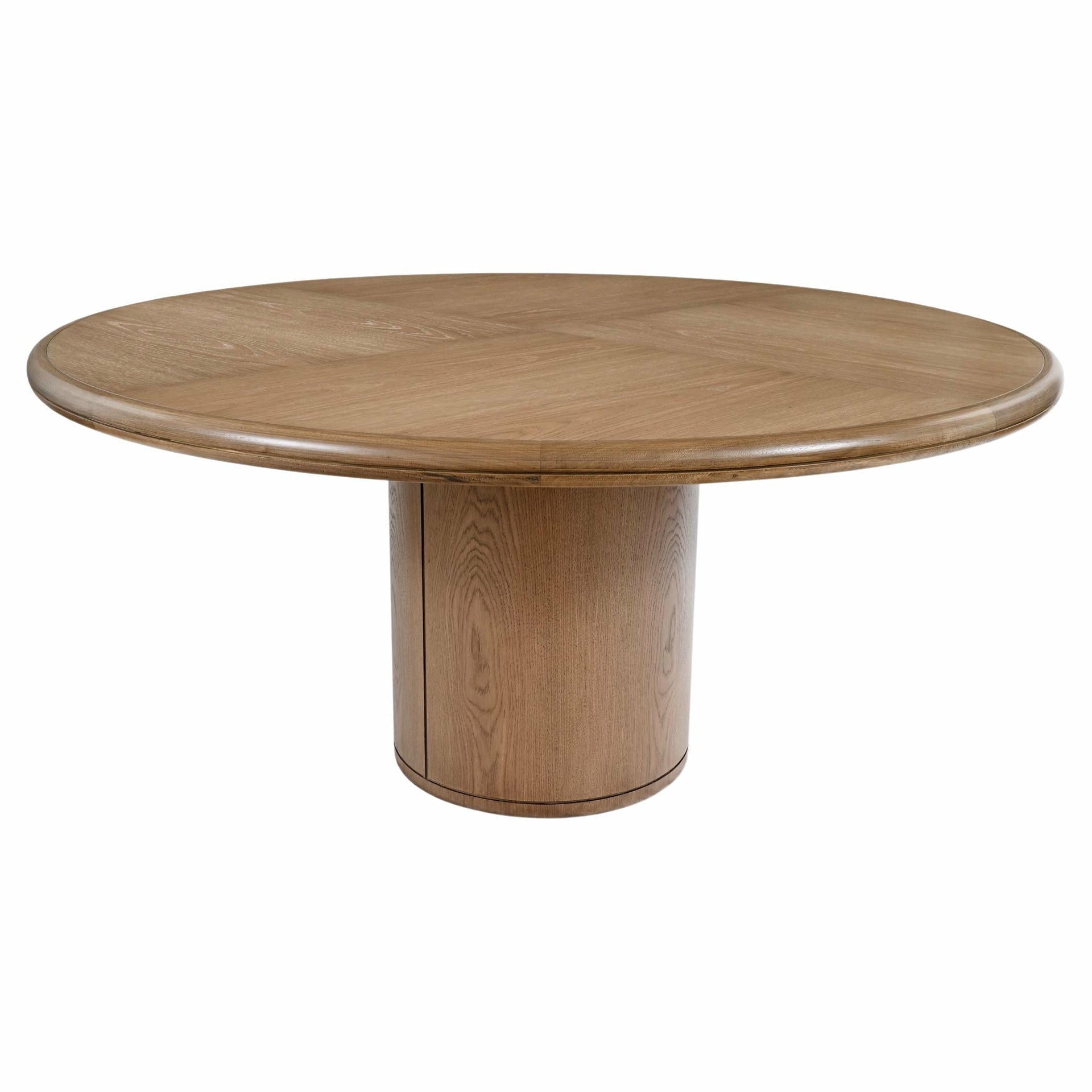 Moon Oak Round Table Signed by Buket Hoscan Bazman 1